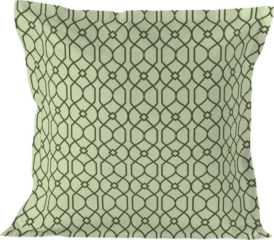 Zelený bavlněný dekorativní povlak na polštář Happy Friday Basic Herbal