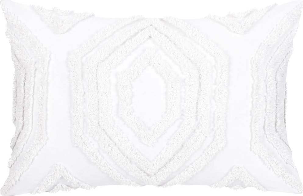Bílý bavlněný dekorativní povlak na polštář Westwing Collection Faye
