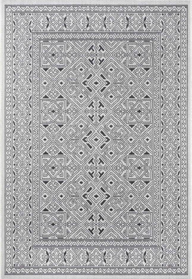Černo-béžový venkovní koberec NORTHRUGS Cuadrado