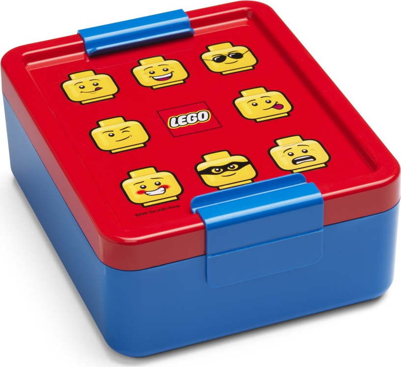 Modrý box na svačinu s červeným víčkem LEGO® Iconic LEGO