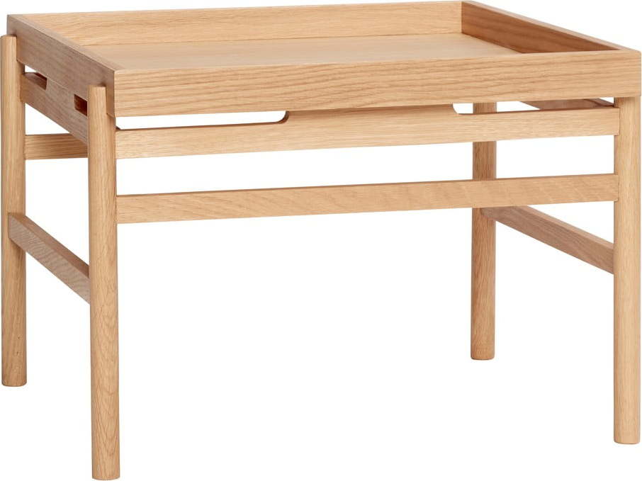 Odkládací stolek z dubového dřeva Hübsch Cube
