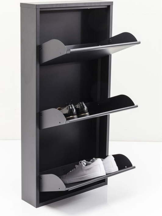 Antracitově černý kovový botník Kare Design Caruso Kare Design