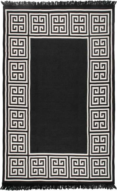 Béžovo-černý oboustranný koberec Athena
