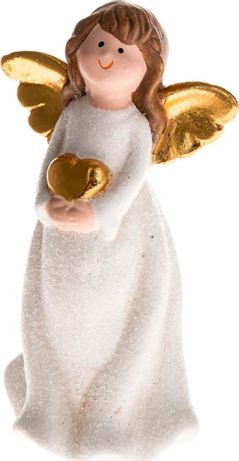 Bílá keramická soška anděla Dakls