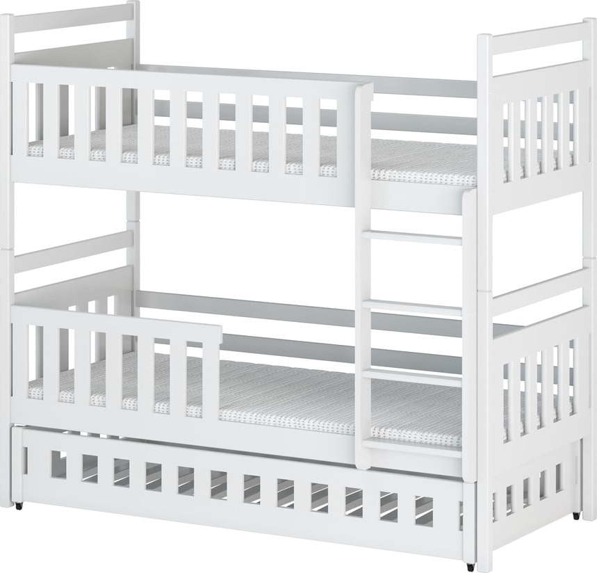 Bílá patrová dětská postel 80x180 cm Oliwia - Lano Meble Lano Meble