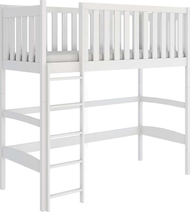 Bílá vyvýšená dětská postel 90x200 cm Laura - Lano Meble Lano Meble