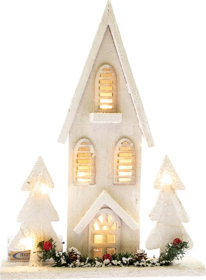 Dřevěný dekorativní domeček s LED světlem Dakls