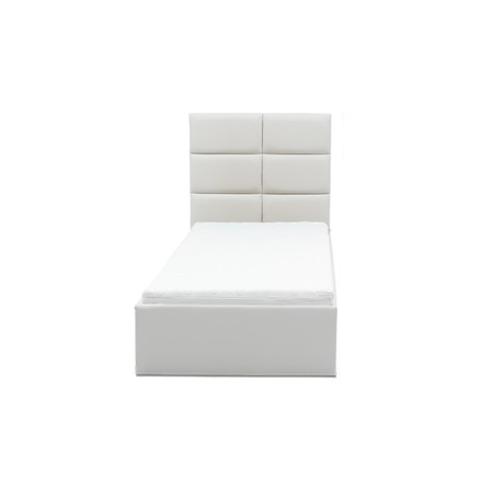Čalouněná postel TORES II s matrací rozměr 90x200 cm - Eko-kůže Bílá eko-kůže Pěnová matrace Signal-nabytek
