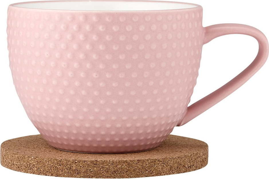 Růžový porcelánový hrnek s podšálkem 350 ml Abode - Ladelle Ladelle