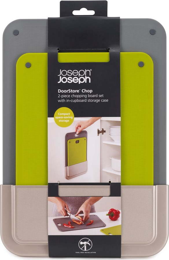 Sada 2 krájecích plastových prkének v samolepicím závěsném pouzdře Joseph Joseph DoorStore Joseph joseph