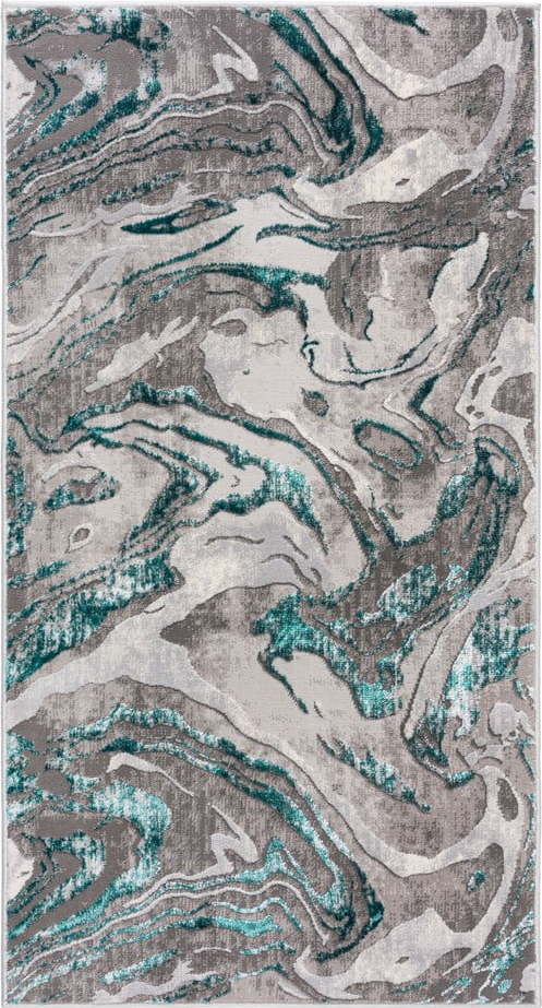 Šedo-modrý koberec Flair Rugs Marbled