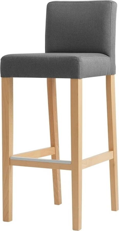 Tmavě šedá barová židle s přírodními nohami Custom Form Wilton Custom Form
