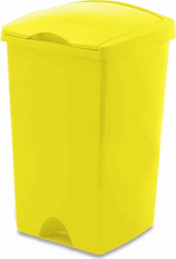Žlutý odpadkový koš s víkem Addis Lift