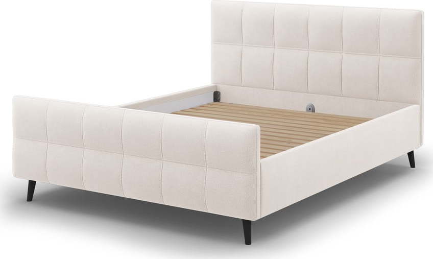Béžová čalouněná dvoulůžková postel s roštem 180x200 cm Gigi - Micadoni Home Micadoni Home