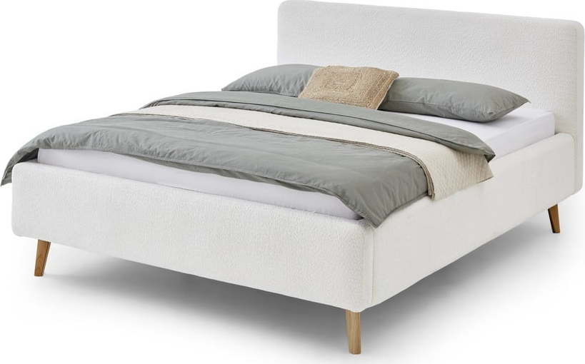 Bílá čalouněná dvoulůžková postel s úložným prostorem s roštem 140x200 cm Mattis - Meise Möbel Meise Möbel