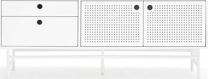 Bílý TV stolek 140x52 cm Punto - Teulat Teulat