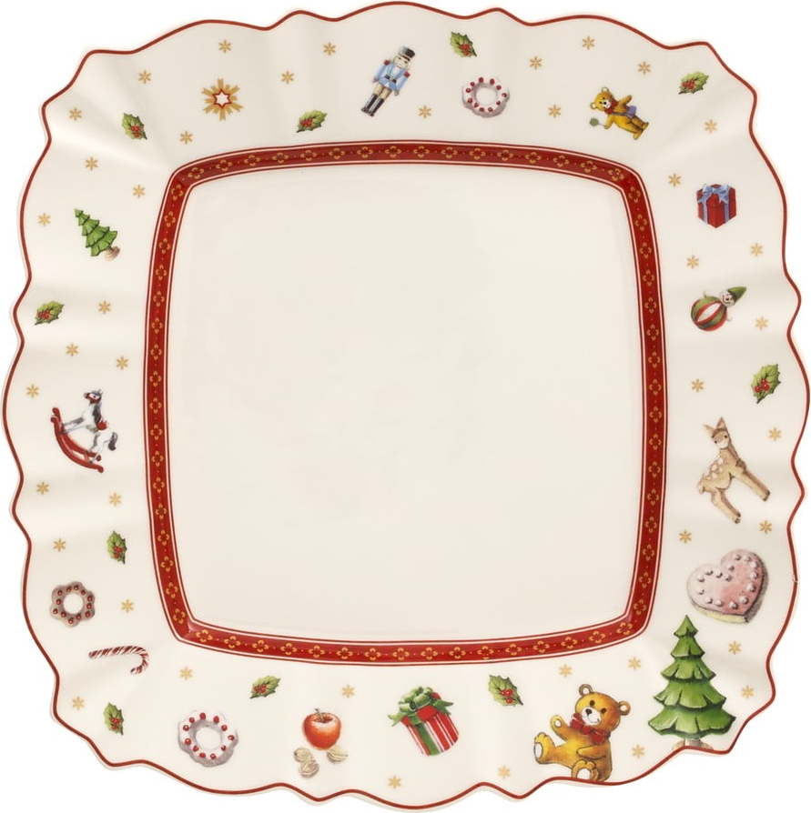 Bílý porcelánový servírovací talíř s vánočním motivem Villeroy & Boch