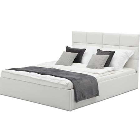 Čalouněná postel TORES II s pěnovou matrací rozměr 160x200 cm - Eko-kůže Bílá eko-kůže Signal-nabytek