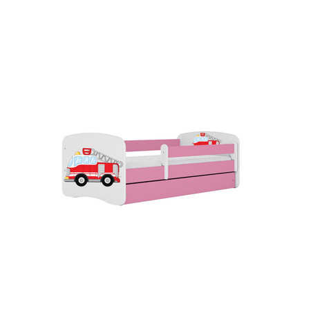 Dětská postel bez úložného prostoru Babydream 80x160 cm - auto Bílá + růžová Bez matrace Signal-nabytek