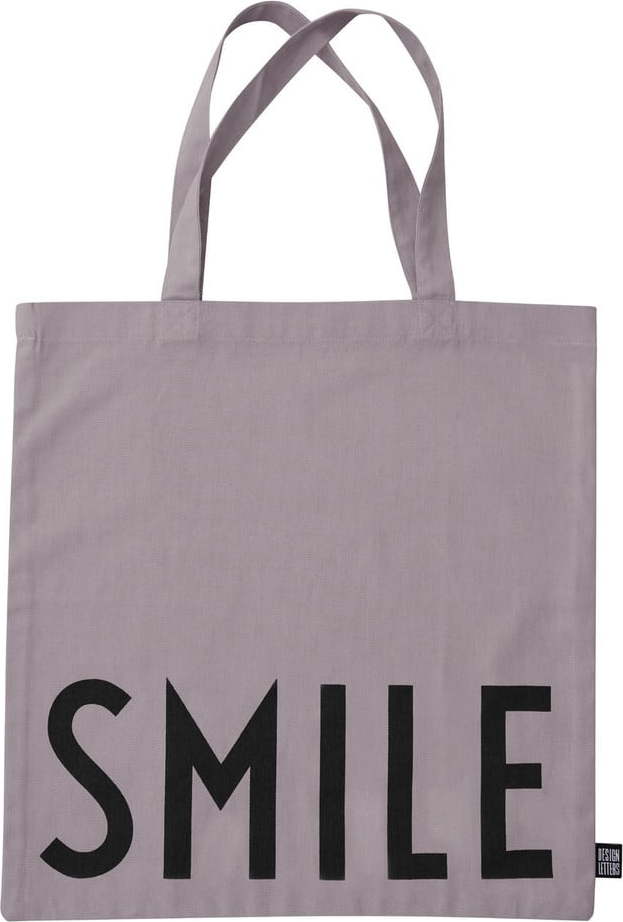 Fialová plátěná taška Design Letters Smile Design Letters