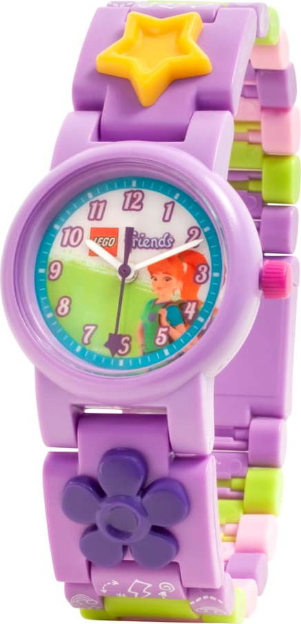 Fialové náramkové hodinky se skládacím řemínkem LEGO® Friends Mia LEGO