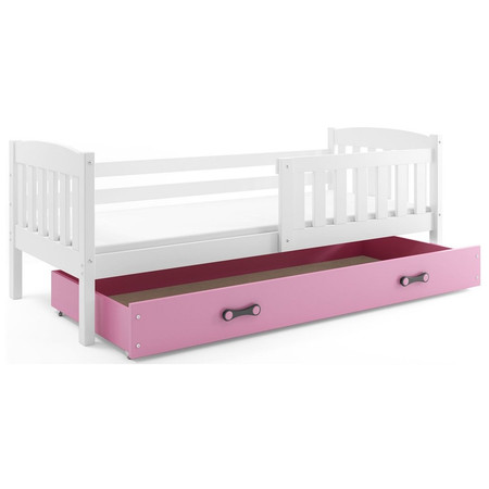 Dětská postel KUBUS s úložným prostorem 90x200 cm - bílá Ružové BMS