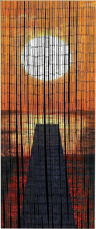 Oranžový bambusový závěs do dveří 200x90 cm Sunset - Maximex Maximex
