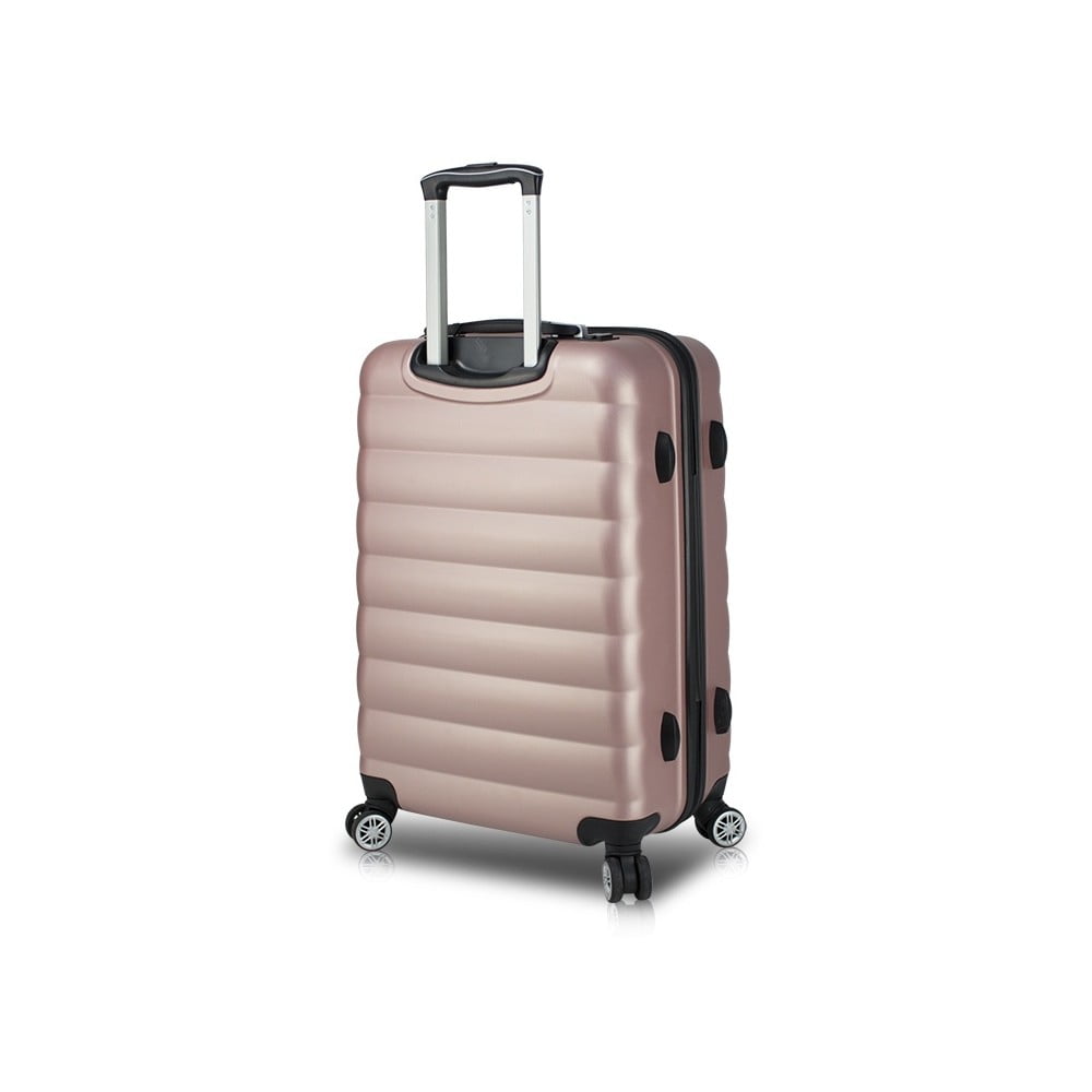 Růžový cestovní kufr na kolečkách s USB portem My Valice COLORS RESSNO Medium Suitcase Myvalice