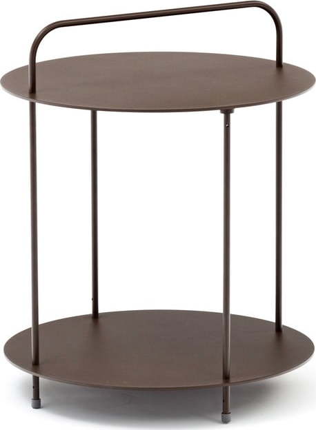 Zahradní kovový odkládací stolek v hnědé barvě Ezeis Plip