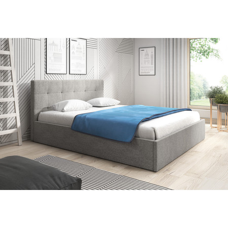 Čalouněná postel LAURA rozměr 90x200 cm Světle šedá TT-FURNITURE