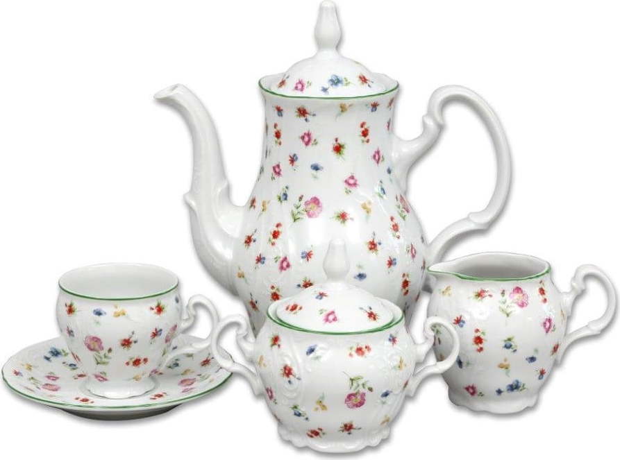 Porcelánová sada na kávu s motivem květin Thun Bernadotte THUN