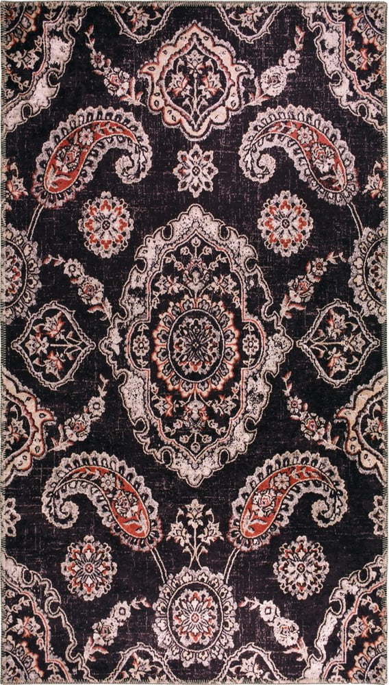 Černý pratelný koberec běhoun 200x80 cm - Vitaus Vitaus