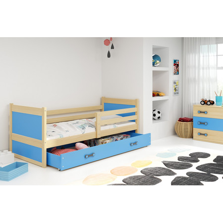Dětská postel RICO 190x80 cm Modrá Borovice BMS