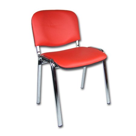 Konferenční židle ISO eko-kůže CHROM Červená D15 EKO Mazur