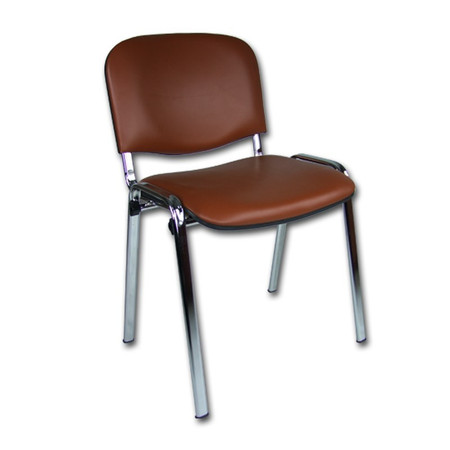 Konferenční židle ISO eko-kůže CHROM Hnědá D19 EKO Mazur