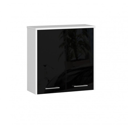 Koupelnová závěsná skříňka FIN W60 2D-černá/bílá Akord