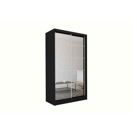 Kvalitní Šatní Skříň Flores 200 cm Černá Furniture