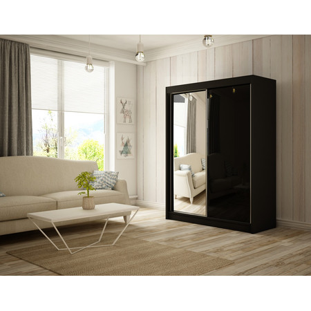Kvalitní Šatní Skříň Velis 120 cm Černý mat Černá Furniture