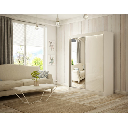 Kvalitní Šatní Skříň Velis 150 cm Bílý mat Bílá Furniture