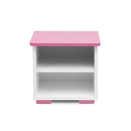 Noční stolek PABIS -bílá/růžová SG-nábytek