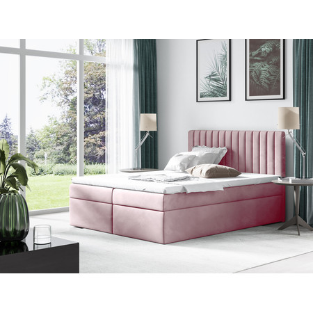 Postel 69 BISSAU 90x200 cm s úložným prostorem Růžová SG-nábytek