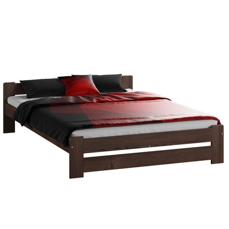 Vyvýšená masivní postel Euro 120x200 cm včetně roštu Ořech Home Line