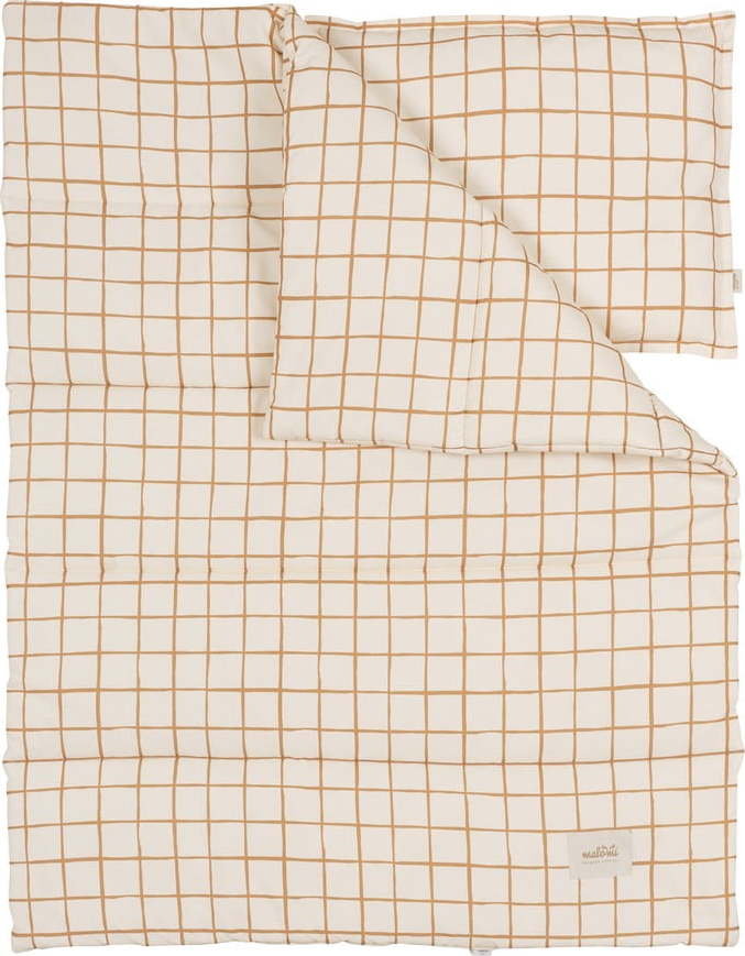 Bavlněné dětské povlečení do postýlky 100x135 cm Camel Check – Malomi Kids Malomi Kids