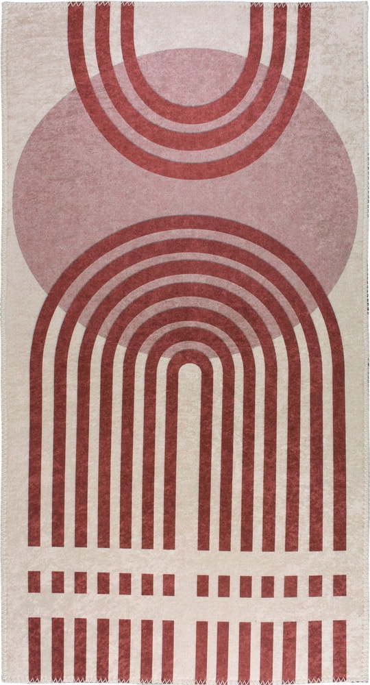 Červeno-bílý pratelný koberec 50x80 cm – Vitaus Vitaus