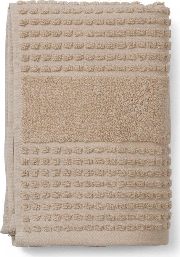 Béžový ručník z bio bavlny 50x100 cm Check – JUNA Juna