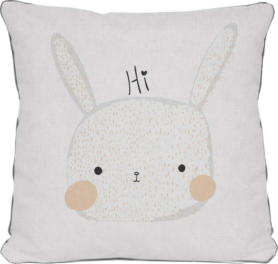 Bílý polštář The Wild Hug Hi Rabbit