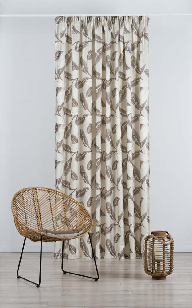 Hnědo-krémový závěs 210x245 cm Nydia – Mendola Fabrics Mendola Fabrics