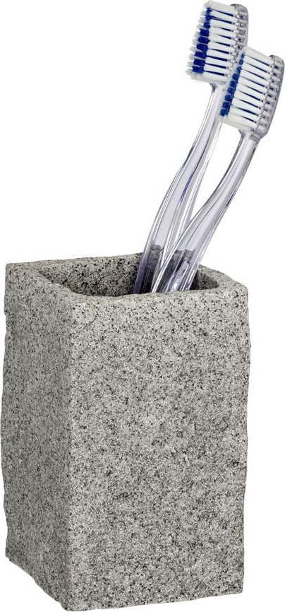 Šedý kelímek na zubní kartáčky Wenko Granite WENKO