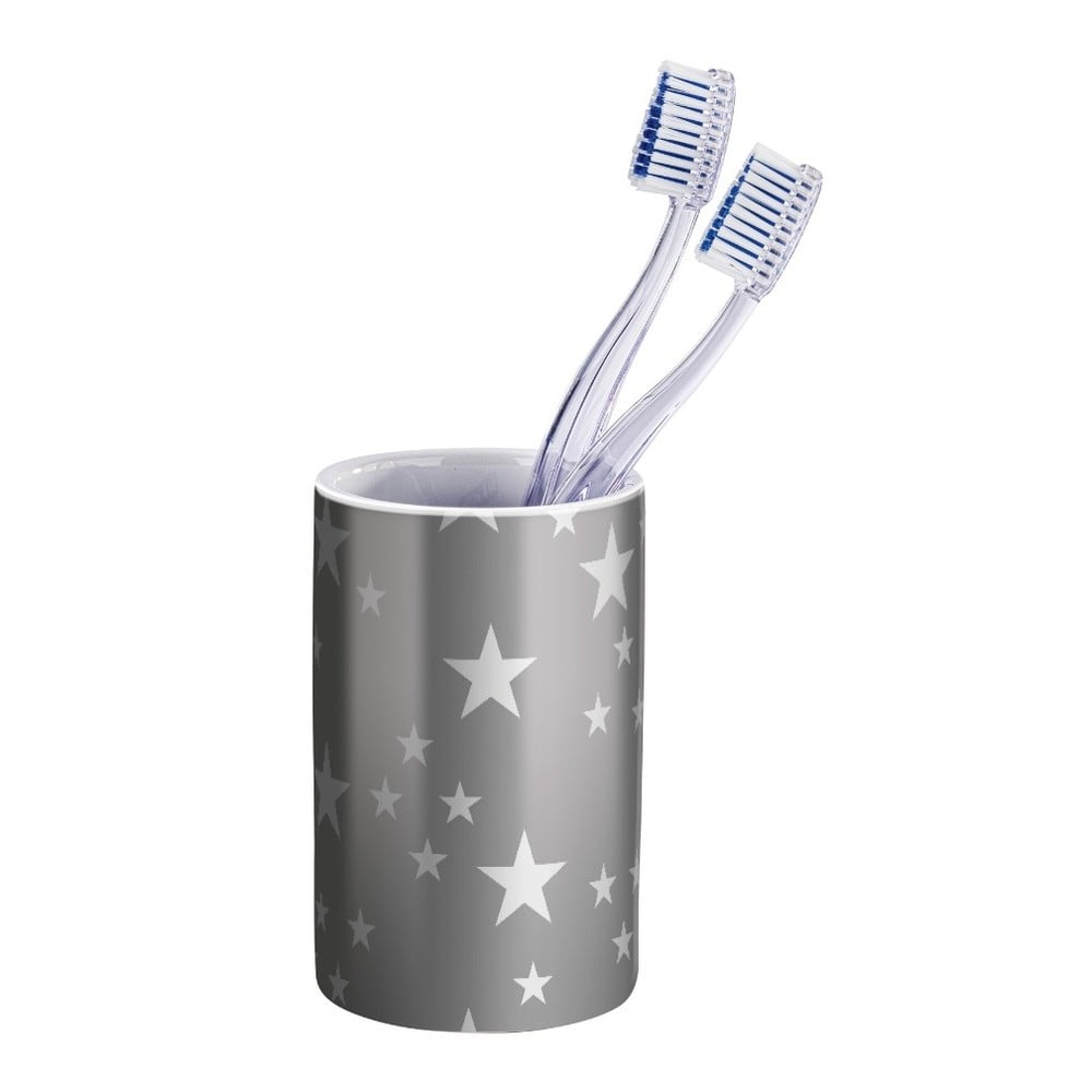 Šedý keramický kelímek na kartáčky Wenko Stella WENKO