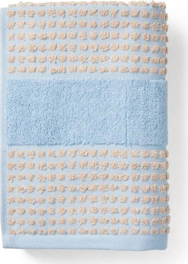 Světle modro-béžový ručník z bio bavlny 50x100 cm Check – JUNA Juna
